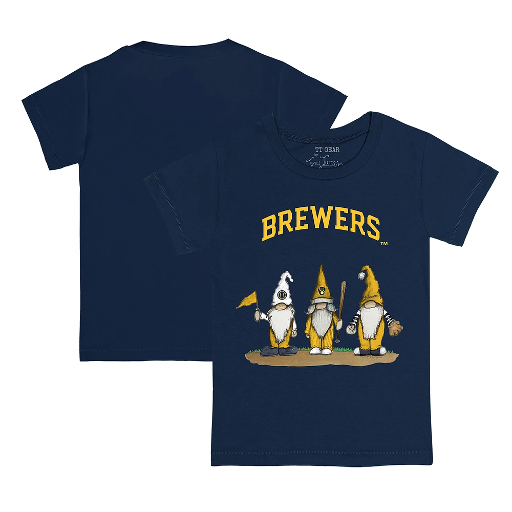 Youth Tiny Turnip Navy Milwaukee Brewers Gnomes T-Shirt