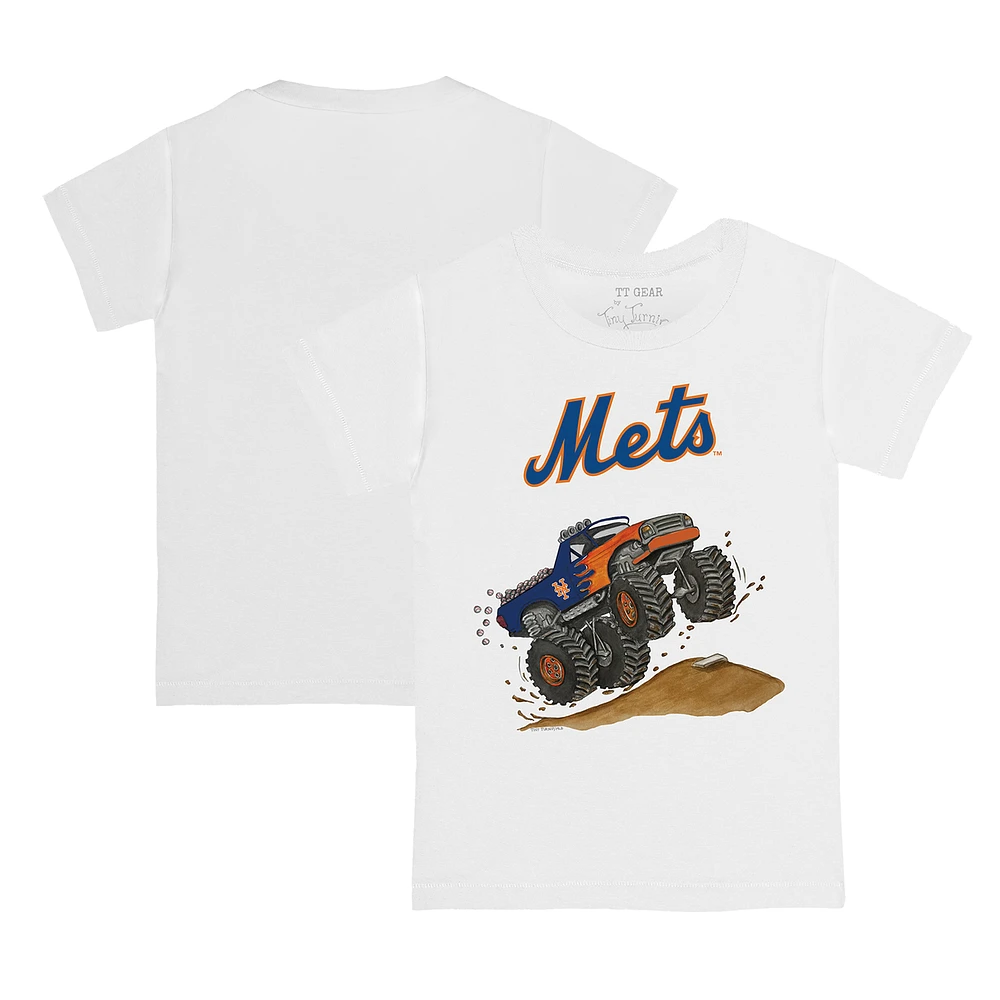 Youth Tiny Turnip White New York Mets Monster Truck T-Shirt
