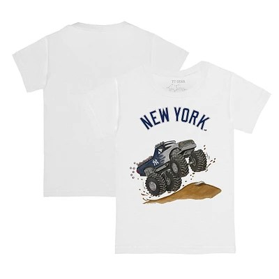 Youth Tiny Turnip White New York Yankees Monster Truck T-Shirt