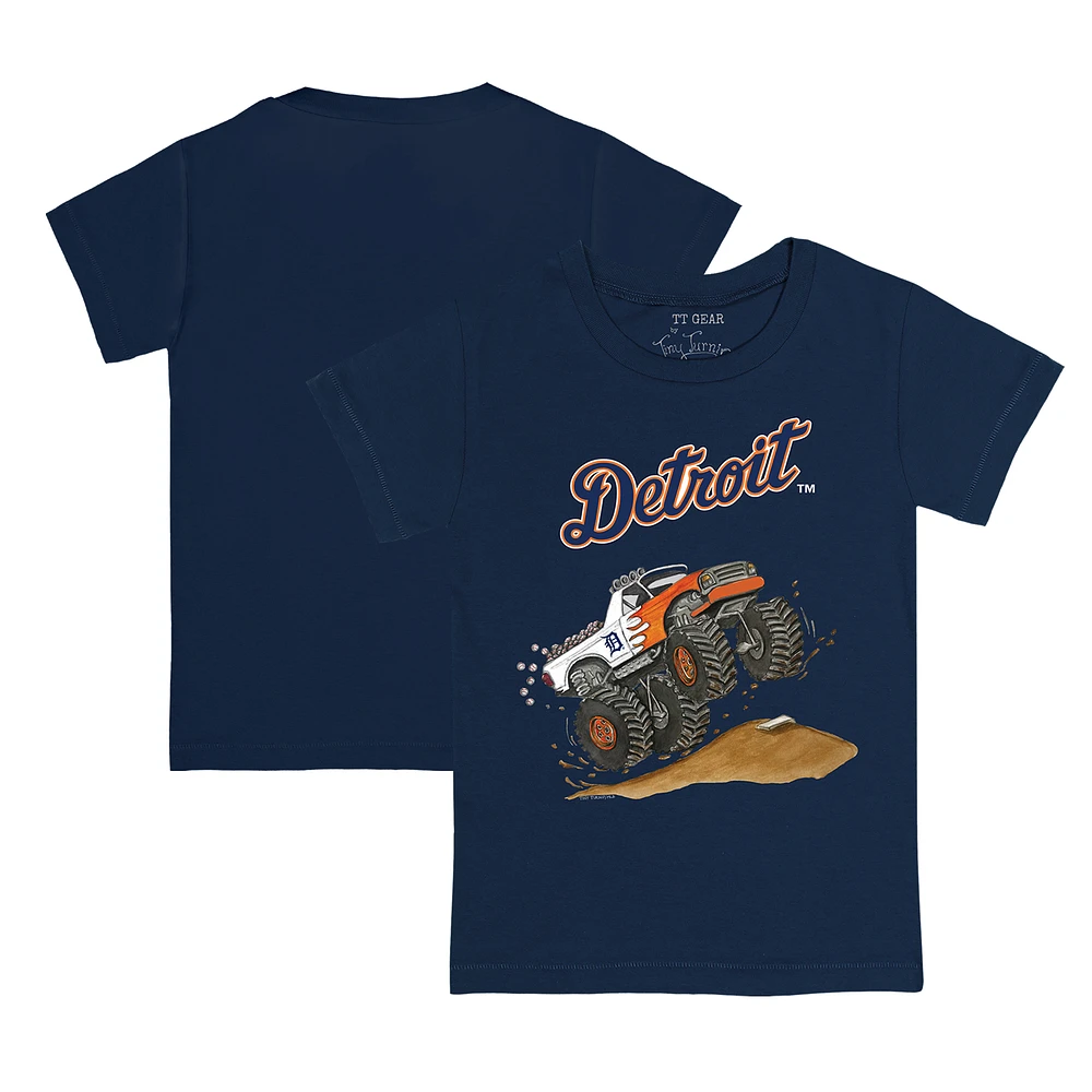 Youth Tiny Turnip Navy Detroit Tigers Monster Truck T-Shirt