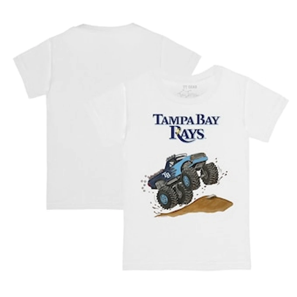 Youth Tiny Turnip White Tampa Bay Rays Monster Truck T-Shirt