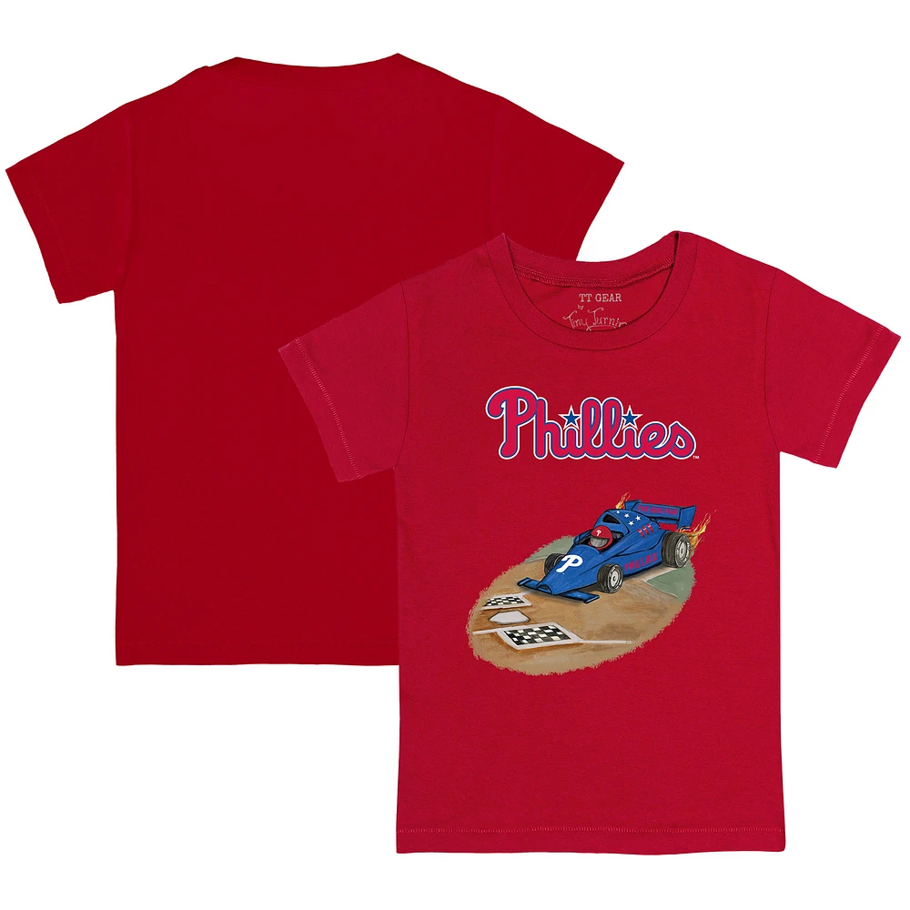 Youth Tiny Turnip Red Philadelphia Phillies Race Car T-Shirt
