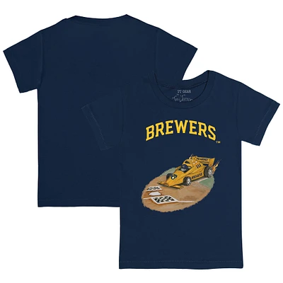 Youth Tiny Turnip Navy Milwaukee Brewers Race Car T-Shirt