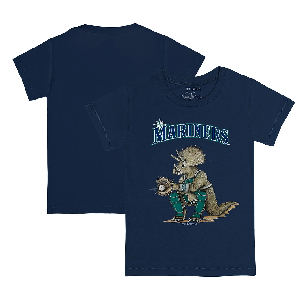 Youth Tiny Turnip Navy Seattle Mariners Triceratops T-Shirt