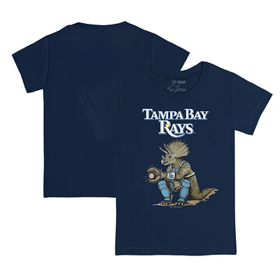 Youth Tiny Turnip Navy Tampa Bay Rays Triceratops T-Shirt