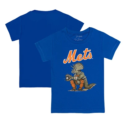 Youth Tiny Turnip Royal New York Mets Triceratops T-Shirt
