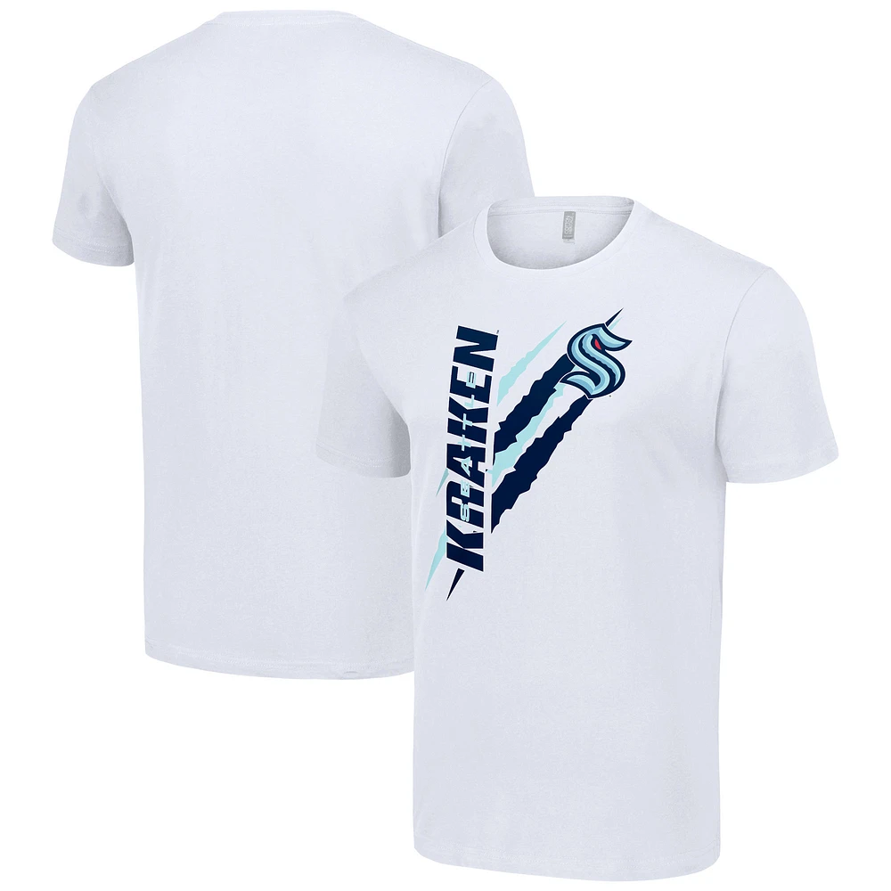 Men's Starter White Seattle Kraken Color Scratch T-Shirt