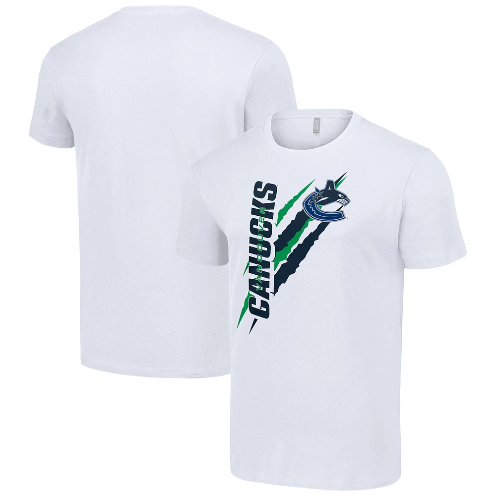 Men's Starter White Vancouver Canucks Color Scratch T-Shirt