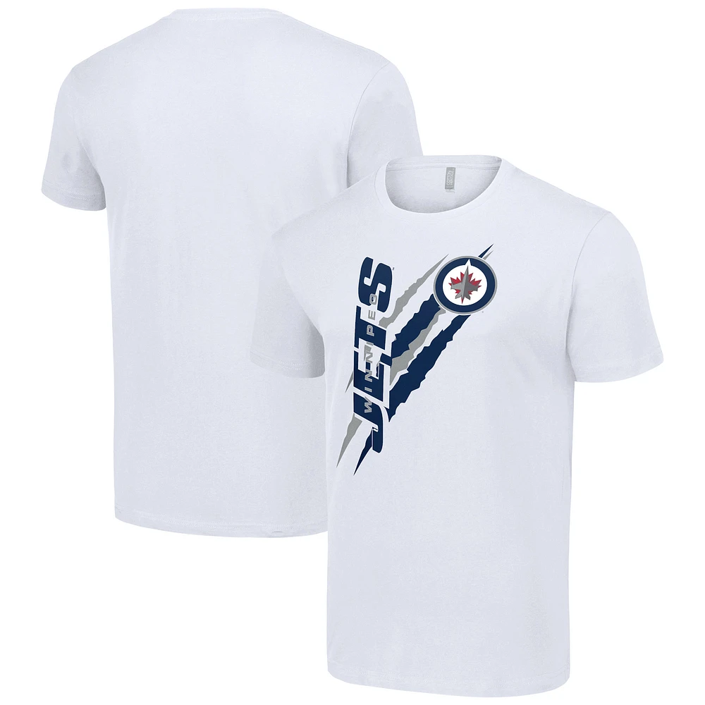 Men's Starter White Winnipeg Jets Color Scratch T-Shirt