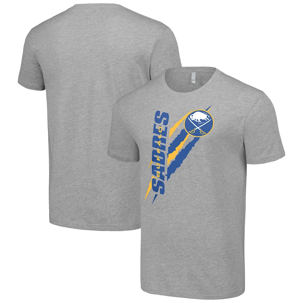 Men's Starter Heather Gray Buffalo Sabres Color Scratch T-Shirt