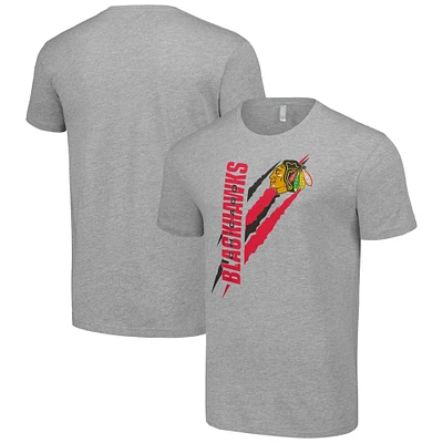 Men's Starter  Heather Gray Chicago Blackhawks Color Scratch T-Shirt