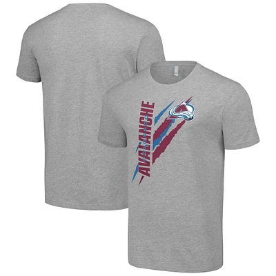 Men's Starter  Heather Gray Colorado Avalanche Color Scratch T-Shirt