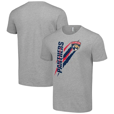 Men's Starter  Heather Gray Florida Panthers Color Scratch T-Shirt