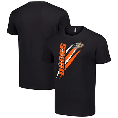Men's Starter  Black Anaheim Ducks Color Scratch T-Shirt