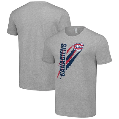 Men's Starter  Heather Gray Montreal Canadiens Color Scratch T-Shirt