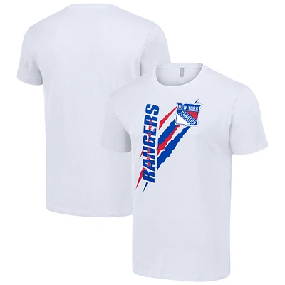 Men's Starter White New York Rangers Color Scratch T-Shirt