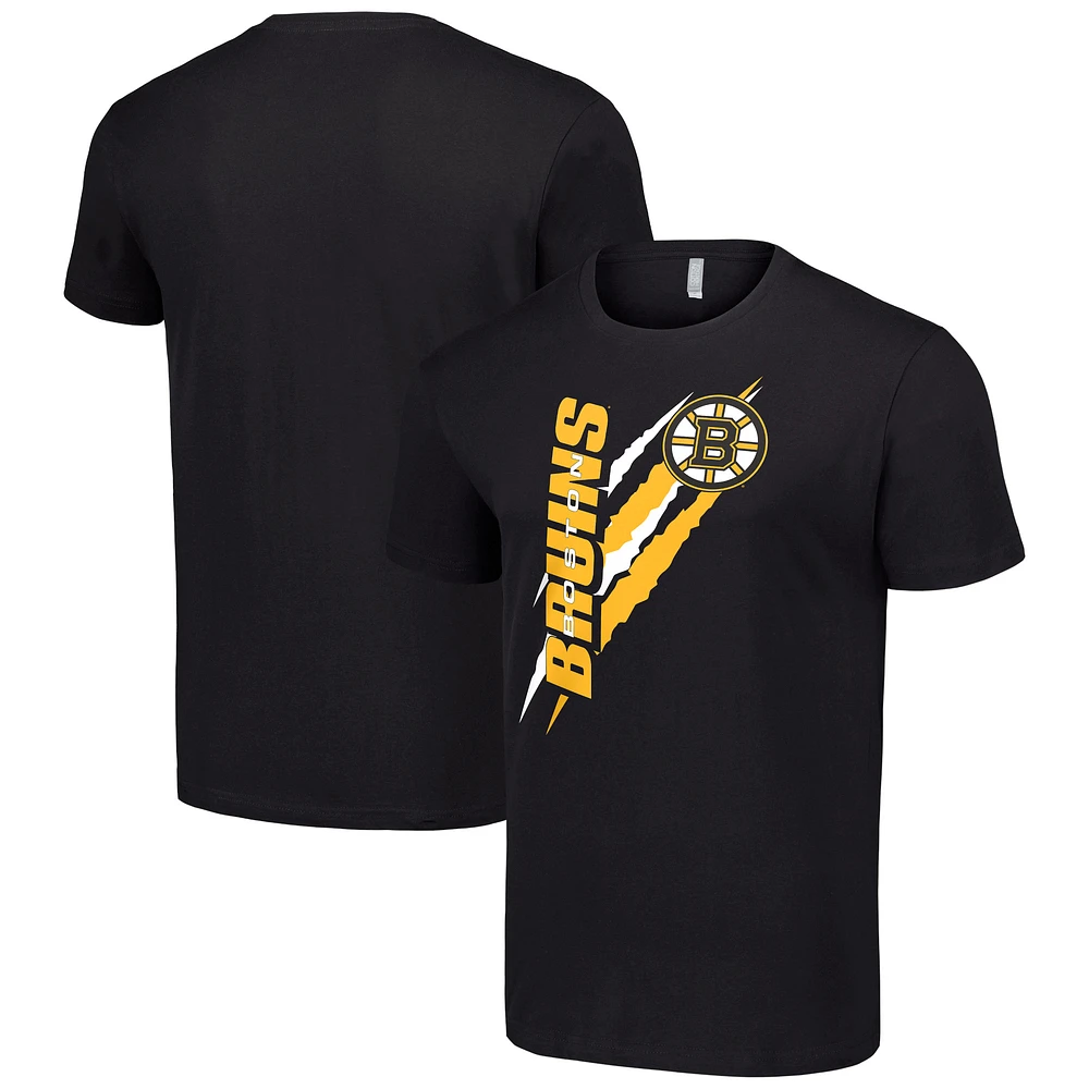 Men's Starter Black Boston Bruins Color Scratch T-Shirt