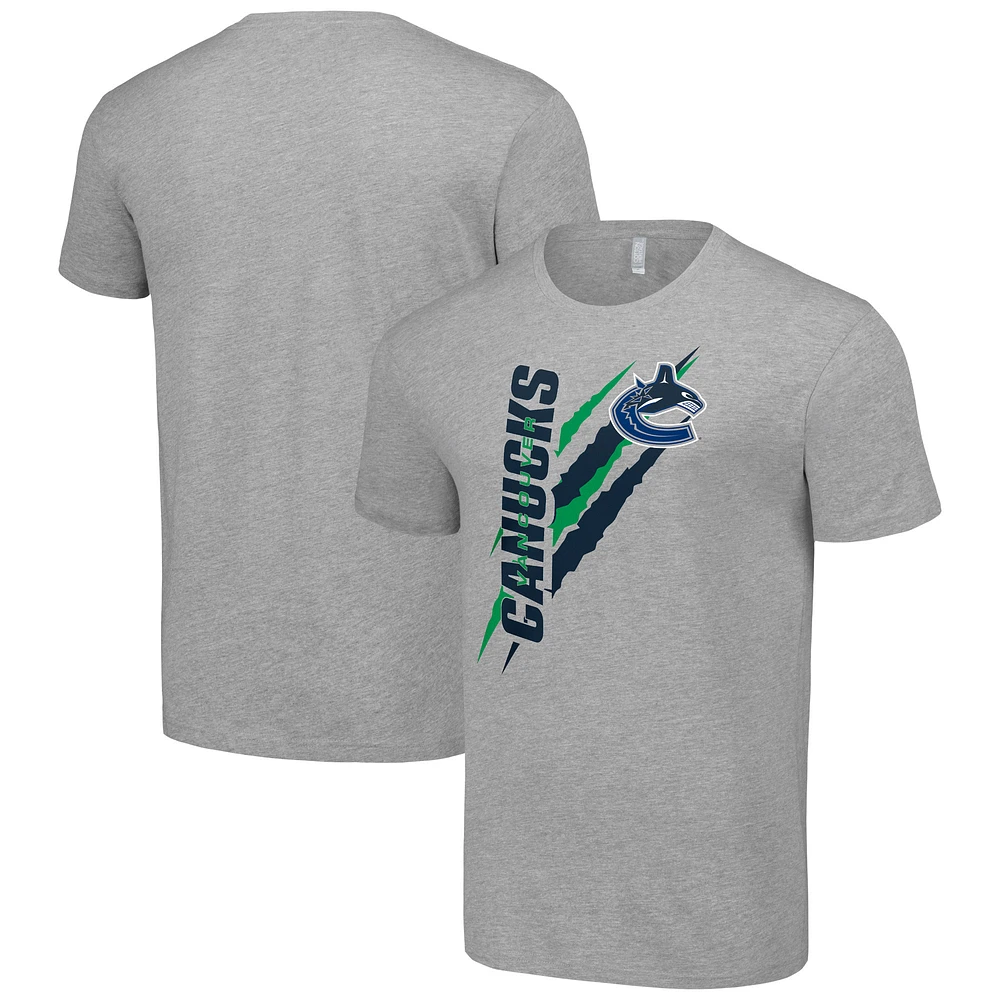 Men's Starter Heather Gray Vancouver Canucks Color Scratch T-Shirt