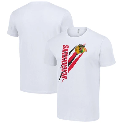 Men's Starter  White Chicago Blackhawks Color Scratch T-Shirt