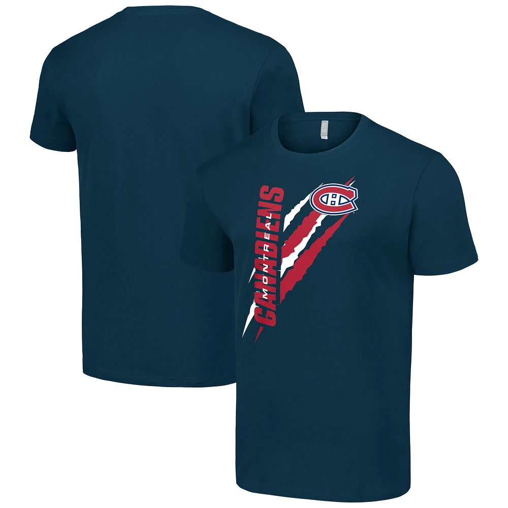 Men's Starter Navy Montreal Canadiens Color Scratch T-Shirt