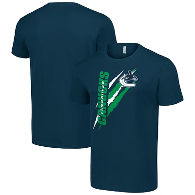 Men's Starter  Navy Vancouver Canucks Color Scratch T-Shirt