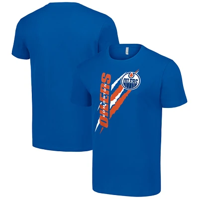 Men's Starter Royal Edmonton Oilers Color Scratch T-Shirt