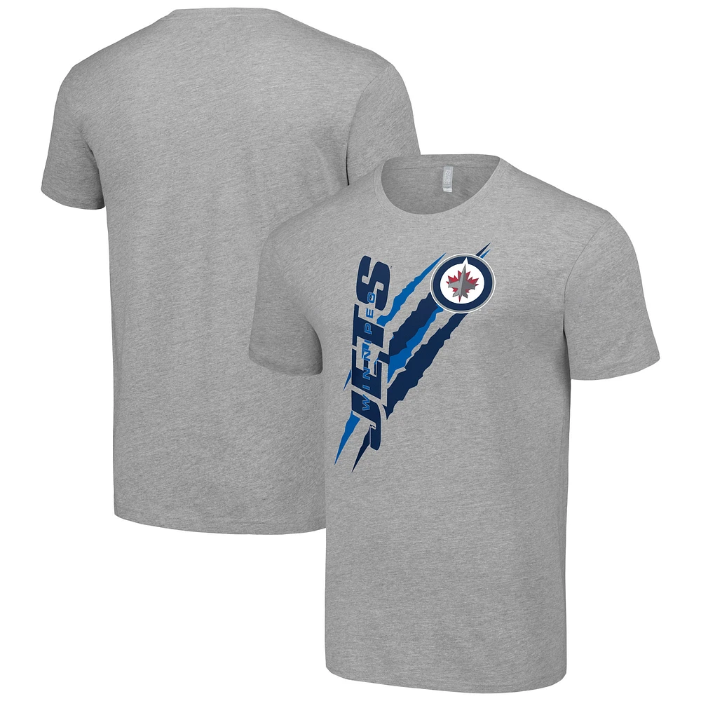 Men's Starter Heather Gray Winnipeg Jets Color Scratch T-Shirt