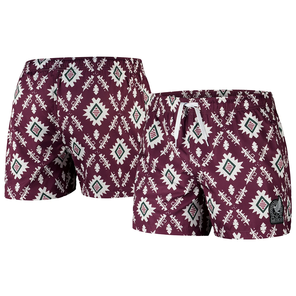 Men's Burgundy Mexico National Team Sublimated Leisure Shorts