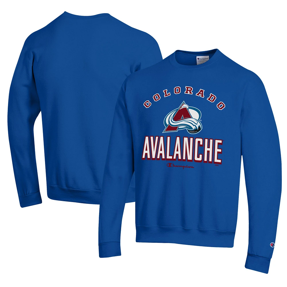Men's Champion Royal Colorado Avalanche Eco Powerblend Crewneck Sweatshirt