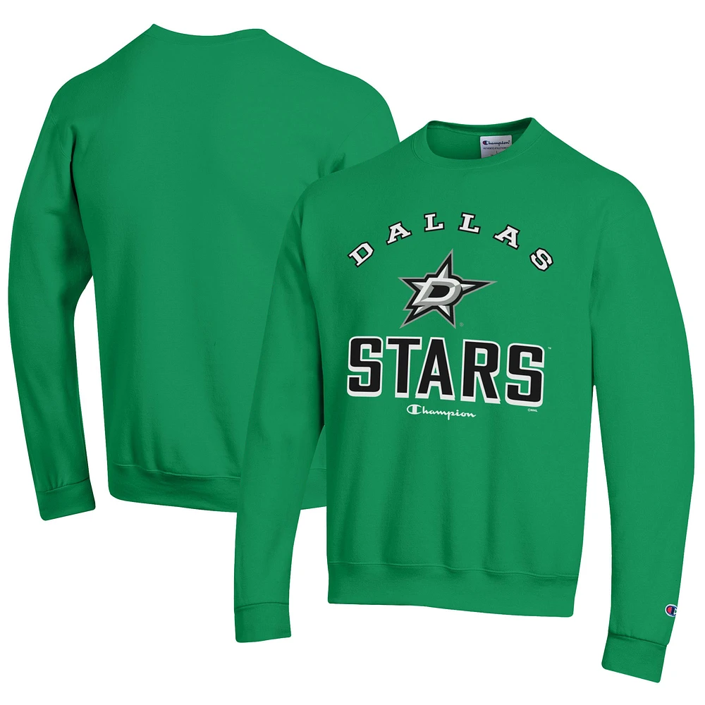 Men's Champion Kelly Green Dallas Stars Eco Powerblend Crewneck Sweatshirt