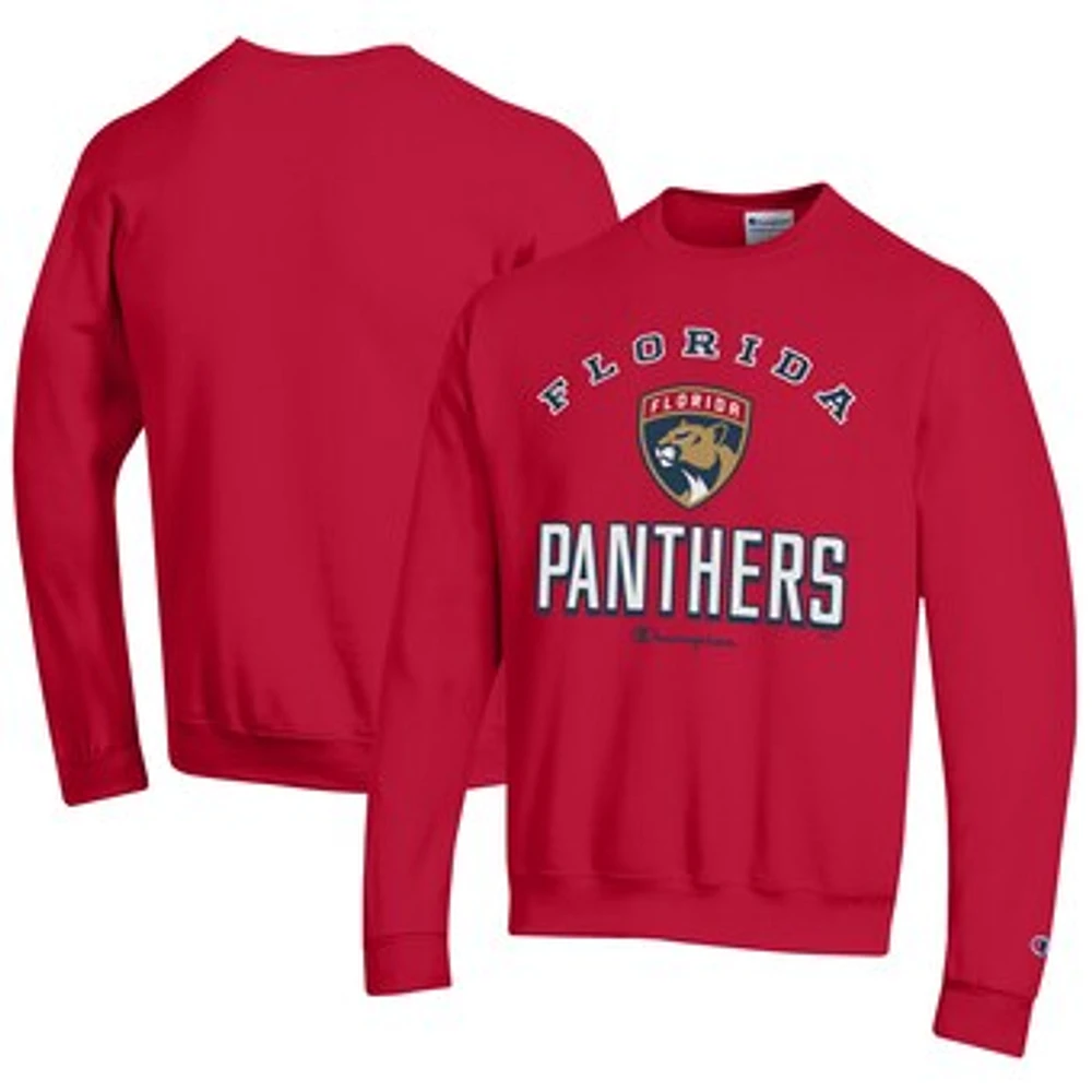 Men's Champion Red Florida Panthers Eco Powerblend Crewneck Sweatshirt