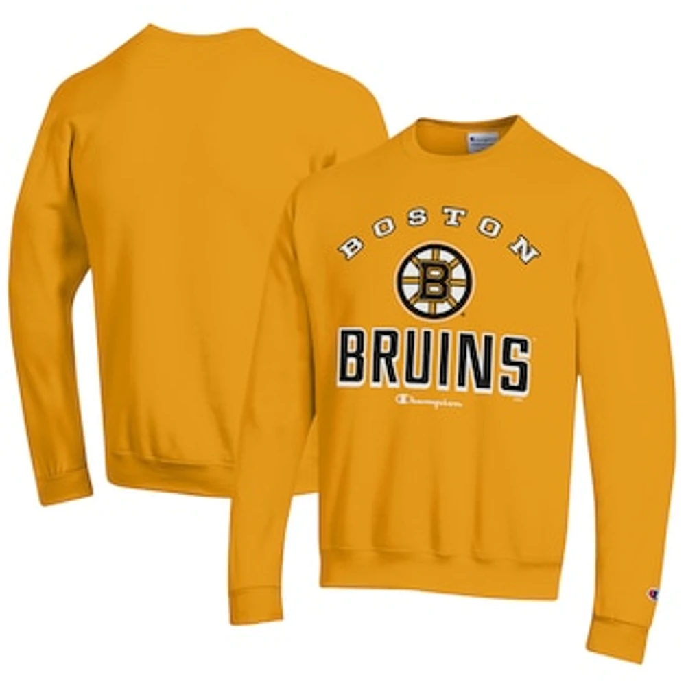 Men's Champion Gold Boston Bruins Eco Powerblend Crewneck Sweatshirt
