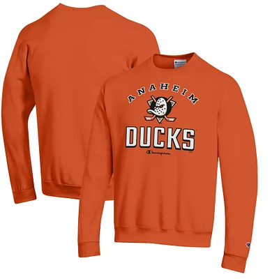 Men's Champion Orange Anaheim Ducks Eco Powerblend Crewneck Sweatshirt