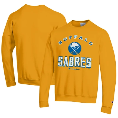 Men's Champion Gold Buffalo Sabres Eco Powerblend Crewneck Sweatshirt