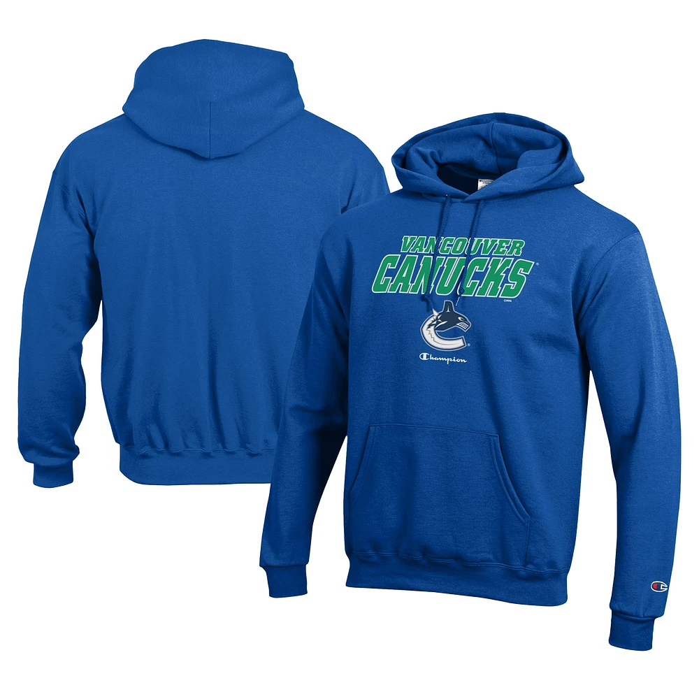 Men's Champion Royal Vancouver Canucks Eco Powerblend Pullover Hoodie