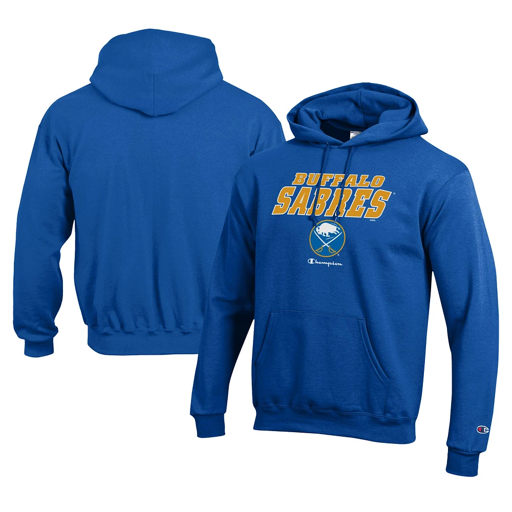 Men's Champion Royal Buffalo Sabres Eco Powerblend Pullover Hoodie