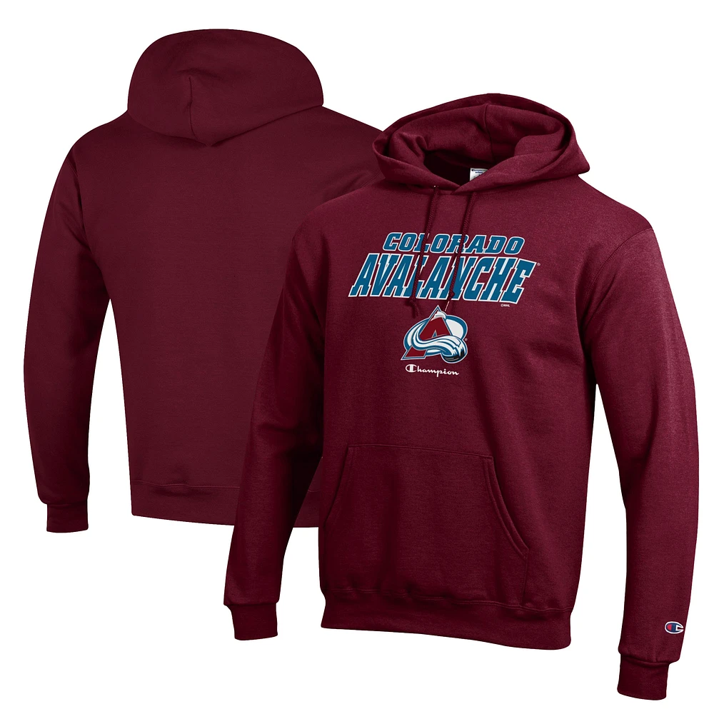 Men's Champion Burgundy Colorado Avalanche Eco Powerblend Pullover Hoodie
