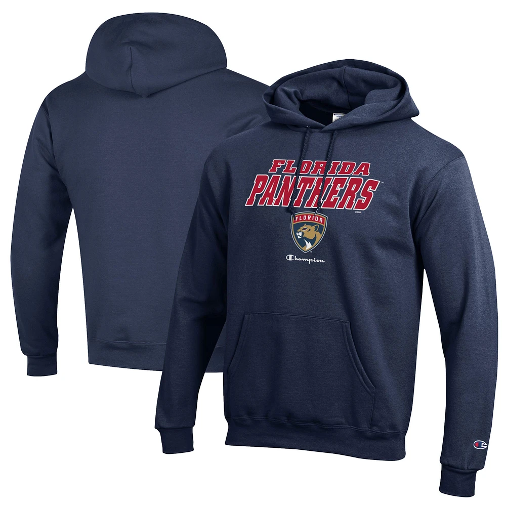 Men's Champion Navy Florida Panthers Eco Powerblend Pullover Hoodie