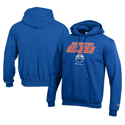 Men's Champion Royal Edmonton Oilers Eco Powerblend Pullover Hoodie