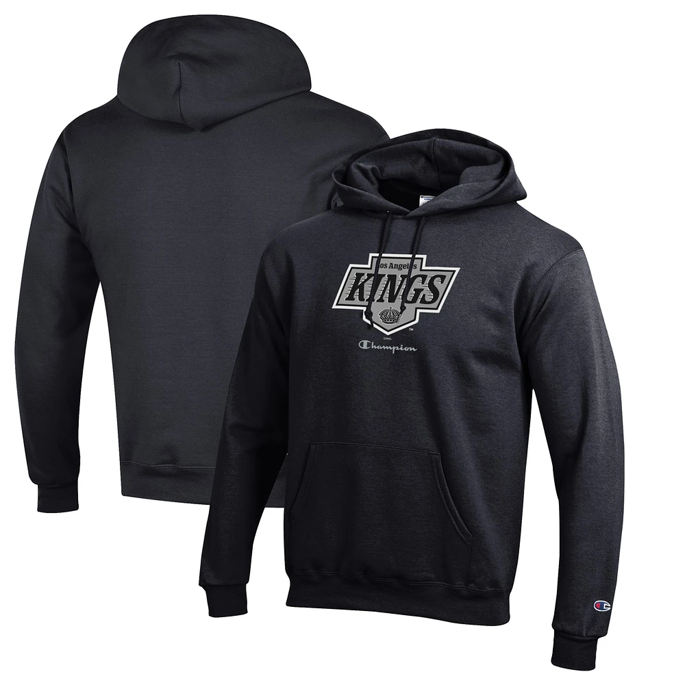 Men's Champion Black Los Angeles Kings Eco Powerblend Pullover Hoodie