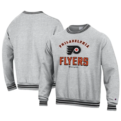 Men's Champion Heather Gray Philadelphia Flyers Reverse Weave Yarn Dye Pullover Sweatshirt