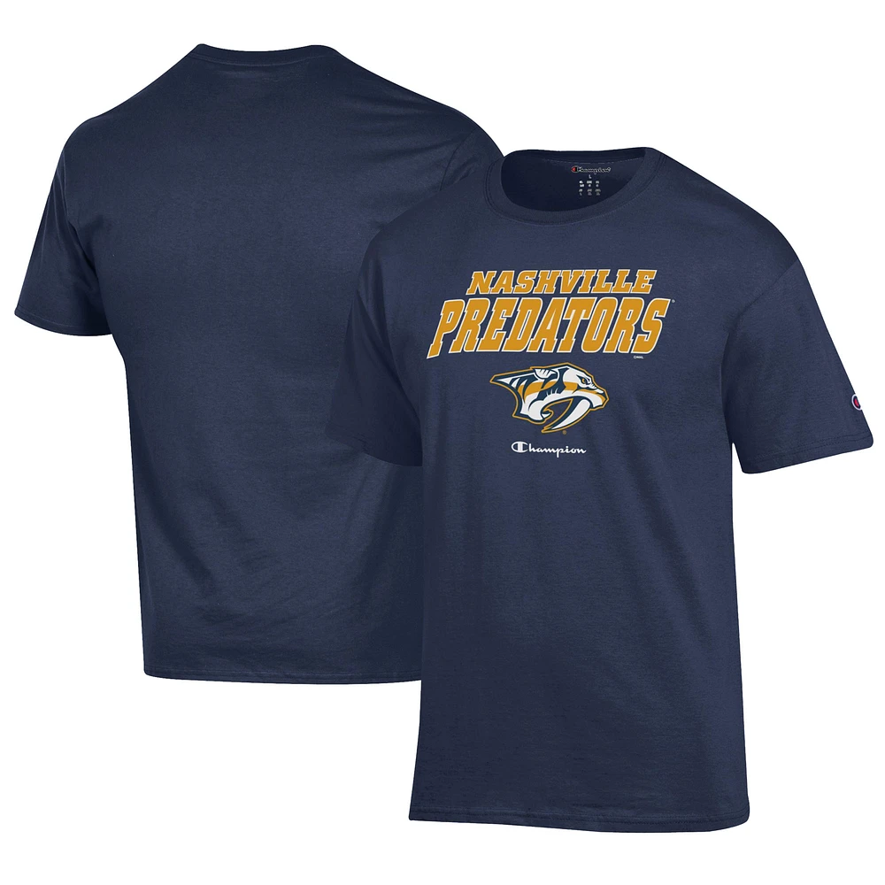 Men's Champion Navy Nashville Predators Jersey T-Shirt