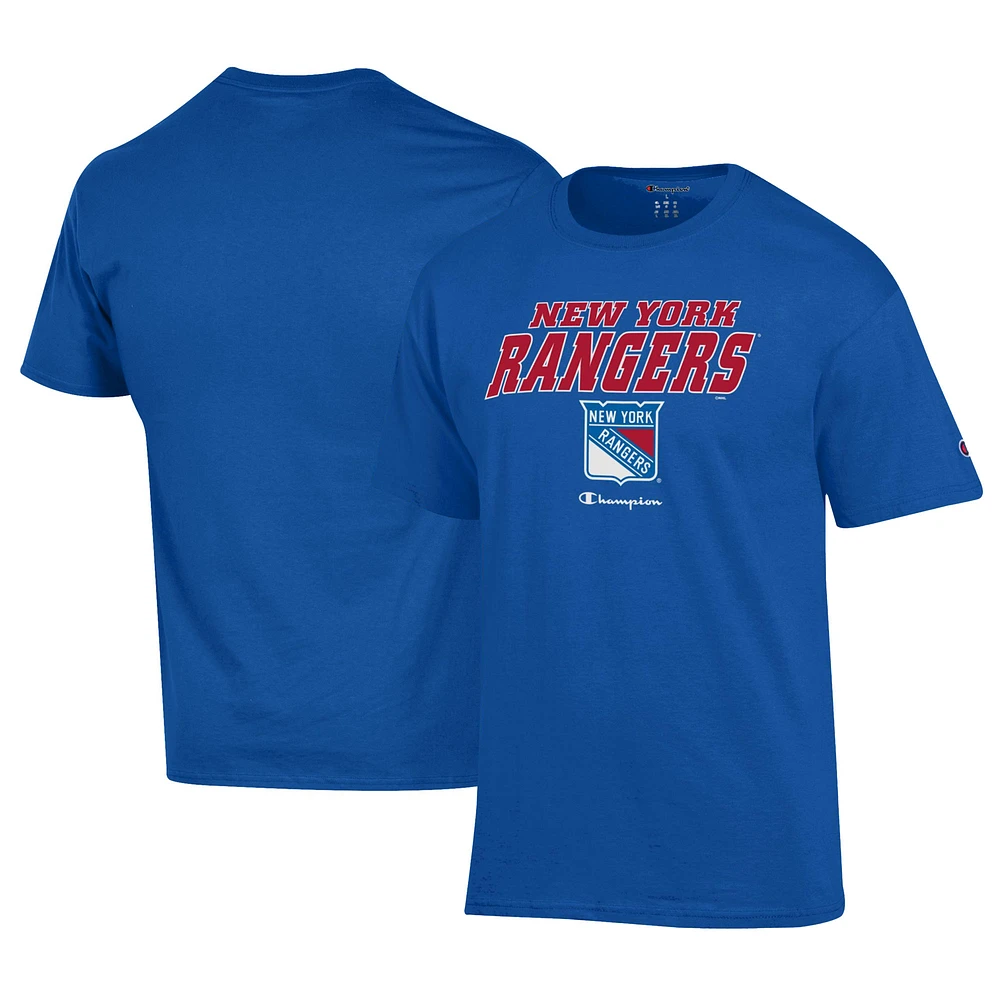 Men's Champion Royal New York Rangers Jersey T-Shirt