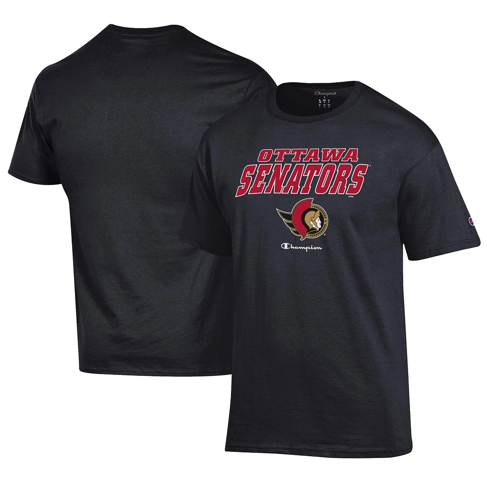 Men's Champion Black Ottawa Senators Jersey T-Shirt