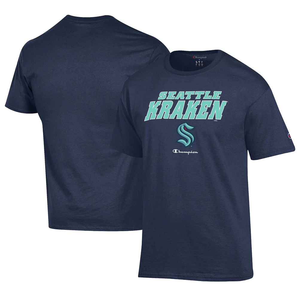 Men's Champion Deep Sea Blue Seattle Kraken Jersey T-Shirt