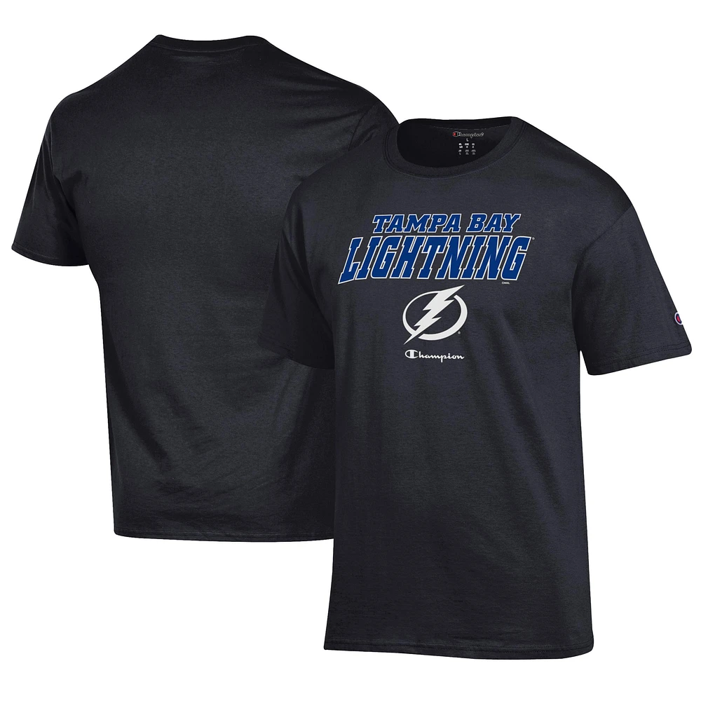 Men's Champion Black Tampa Bay Lightning Jersey T-Shirt