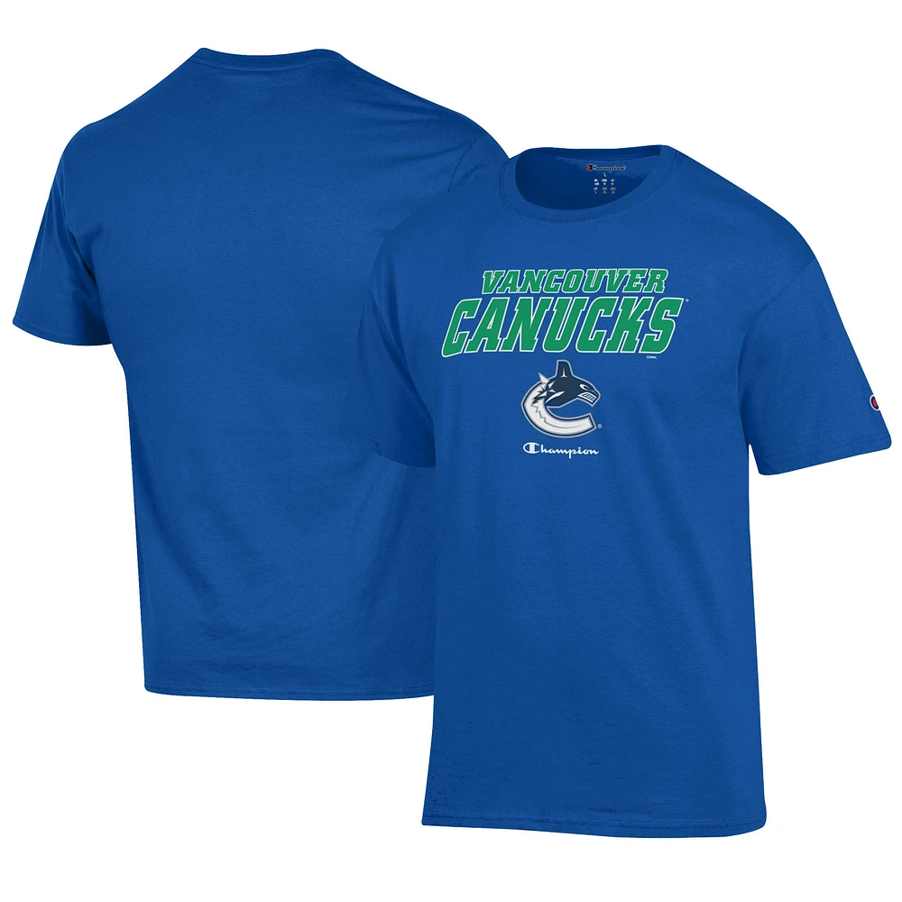 Men's Champion Royal Vancouver Canucks Jersey T-Shirt