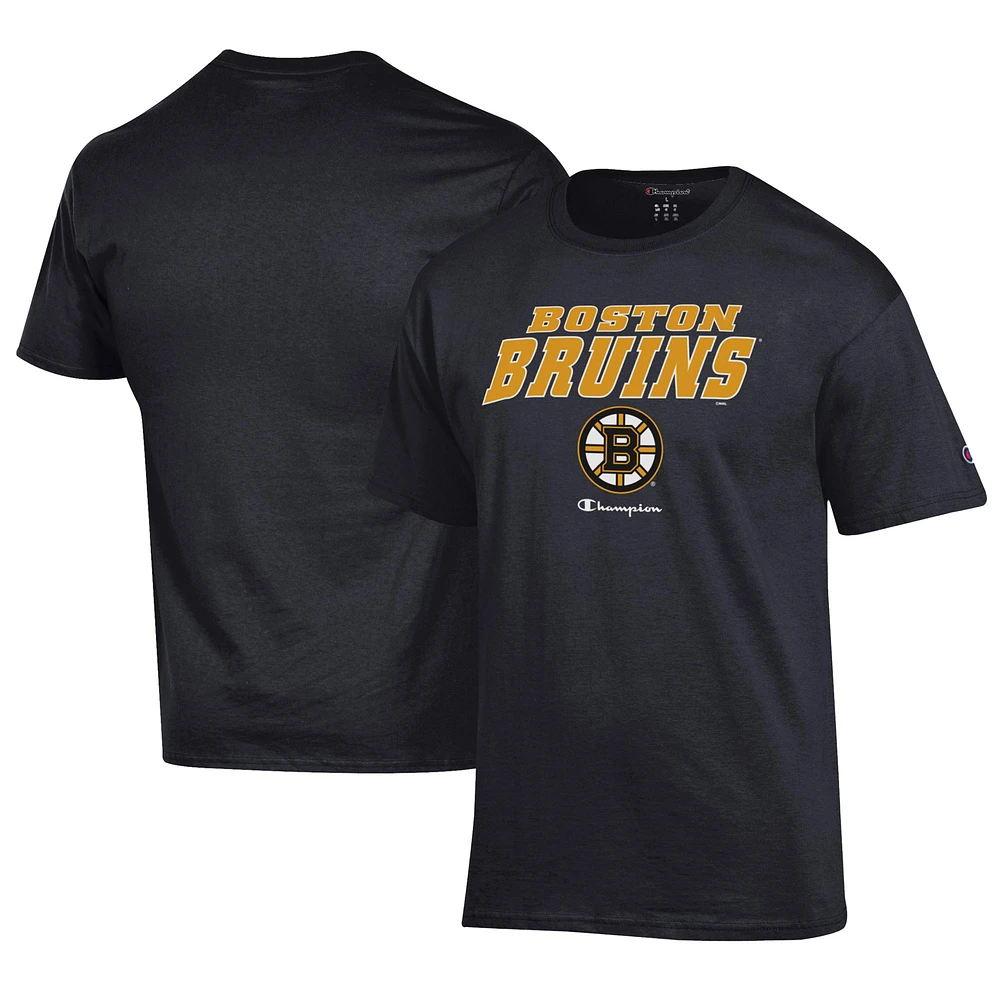 Men's Champion Black Boston Bruins Jersey T-Shirt