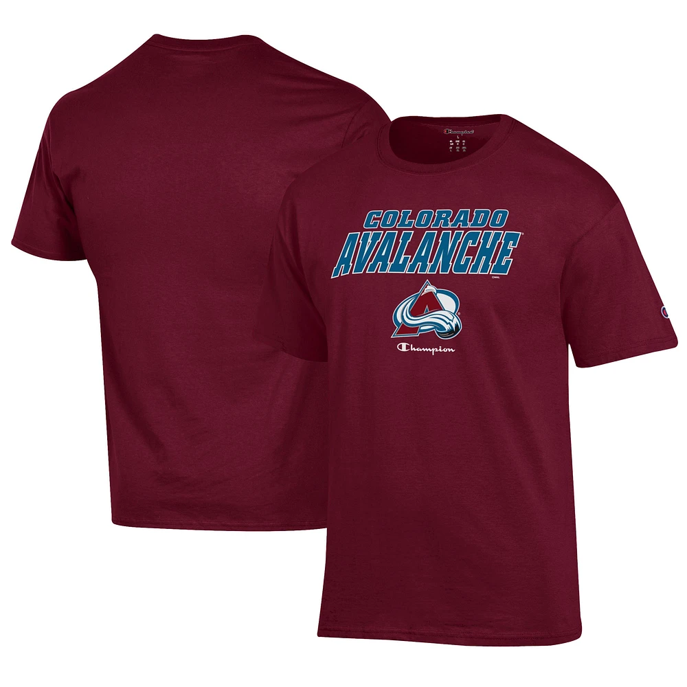 Men's Champion Burgundy Colorado Avalanche Jersey T-Shirt