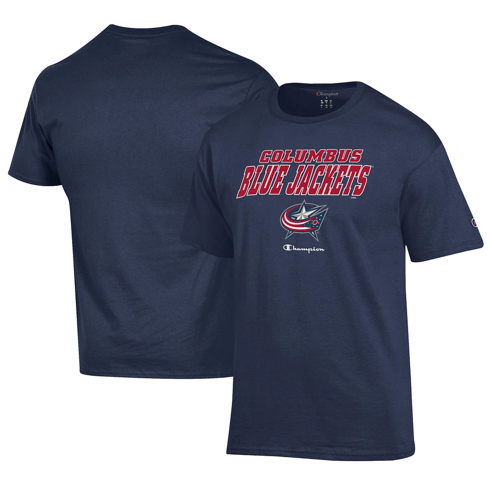 Men's Champion Navy Columbus Blue Jackets Jersey T-Shirt